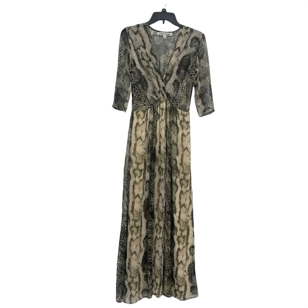 NEW Lovers + Friends Womens Chiffon Snakeskin Maxi Dress - Picture 2 of 8